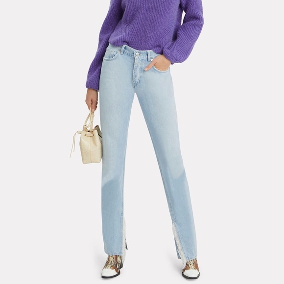 Ganni Sheldon Fringe Straight Leg Jean 